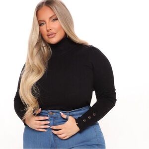 Fashion Nova Black Turtleneck Sweatshirt